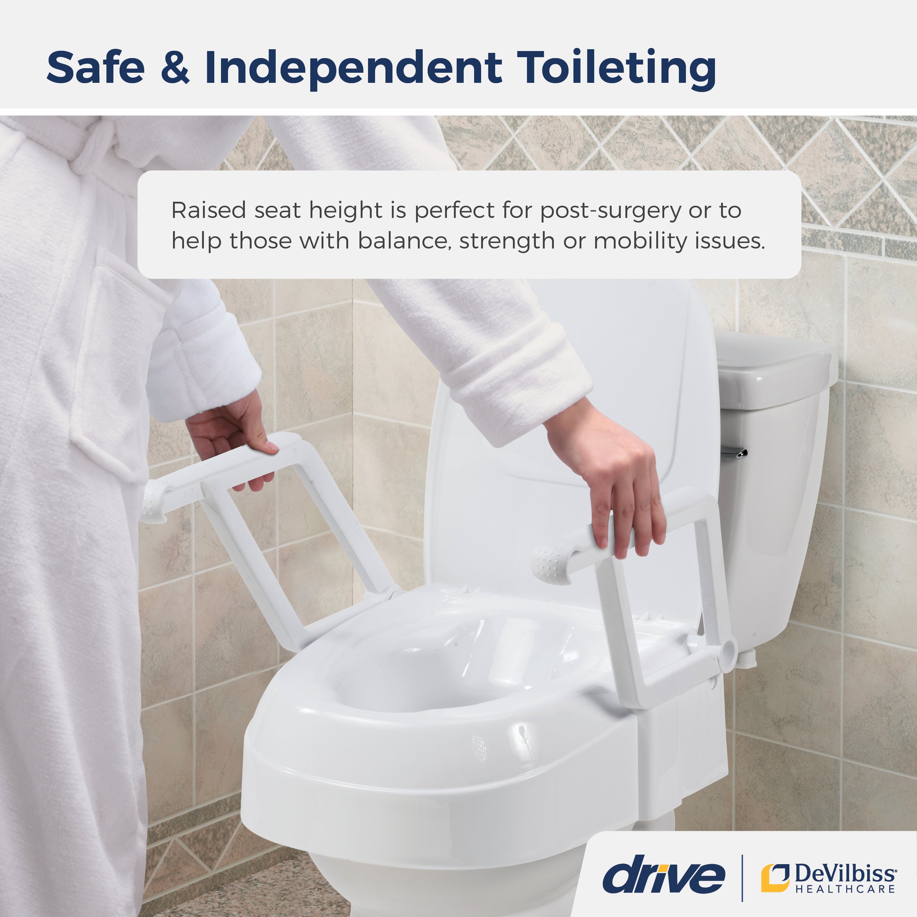PreserveTech™ Universal Raised Toilet Seat | Drive Medical at Home