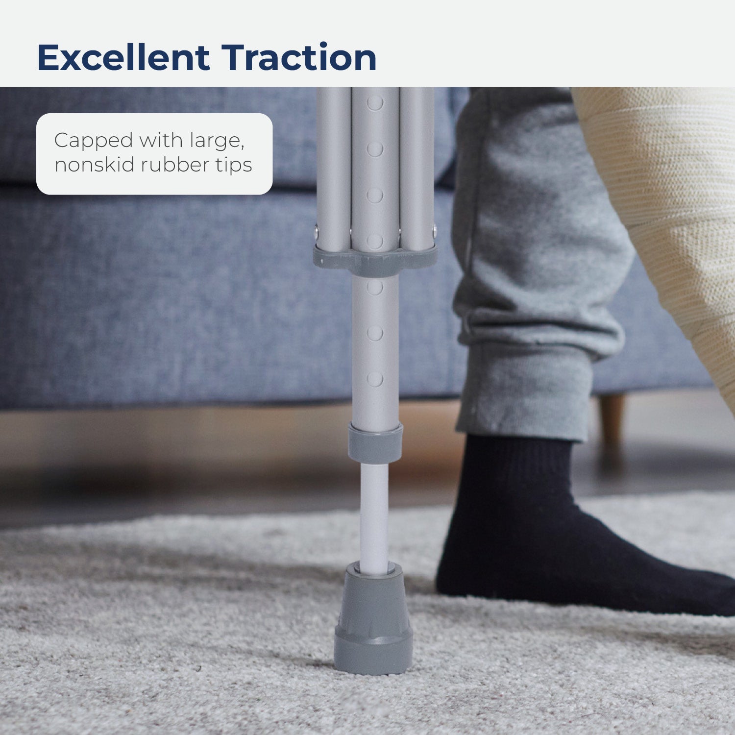 Universal Aluminum Crutches with Accessories | Drive Medical at  Gray Metal Crutches, Used Sturdy Assist main image 0
